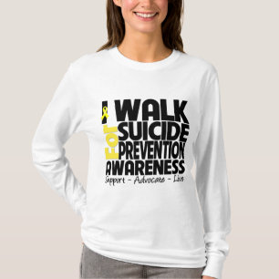 Camiseta Eu ando para a consciência da prevenção do