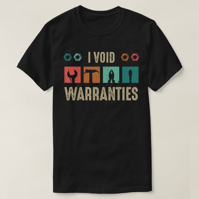 Camiseta Eu Anulo Garantias Mecânico de Carros (Frente do Design)