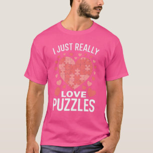 Camiseta Eu Apenas Amo Muito Puzzles Jogo de Puzzle Diverti
