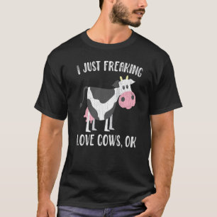 Camiseta Eu Apenas Amo Vacas Vacas Fofas Animal Gráfico