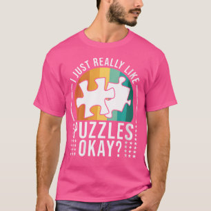 Camiseta Eu Apenas Gosto de Puzzles Quebra-Cabeça Divertido