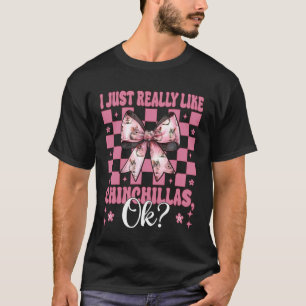 Camiseta Eu Apenas Gosto Muito de Chinchilas Garota de Esti