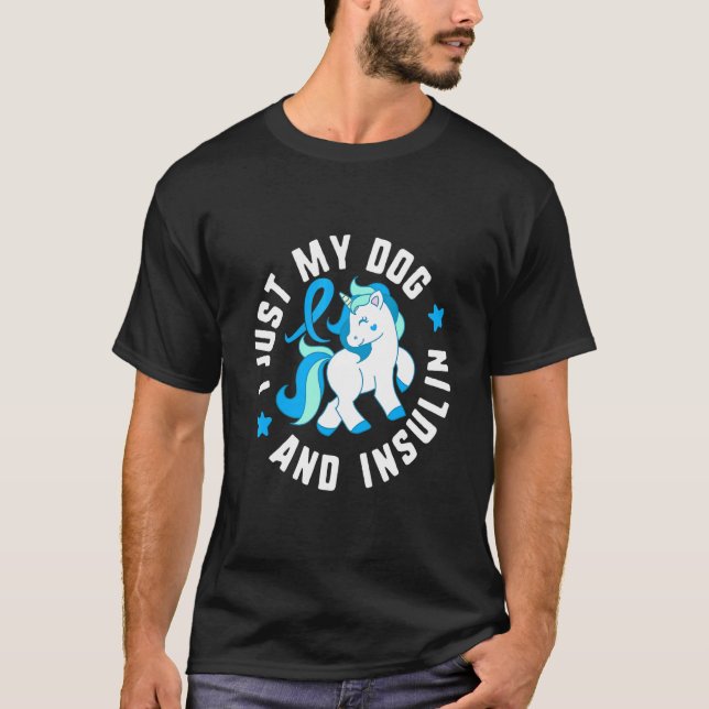 Camiseta Eu Apenas Meu Cão E Insulina Diabetes T1 Sensibili (Frente)