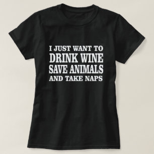 CAMISETA EU APENAS QUERO BEBER SESTAS DA TOMADA DOS ANIMAIS