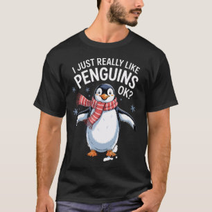 Camiseta Eu Apenas Realmente Gosto de Pinguins Ok Pinguim d