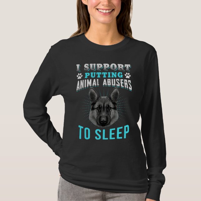 Camiseta Eu Apoio A Colocação De Abusos Animais Para Dormir (Frente)
