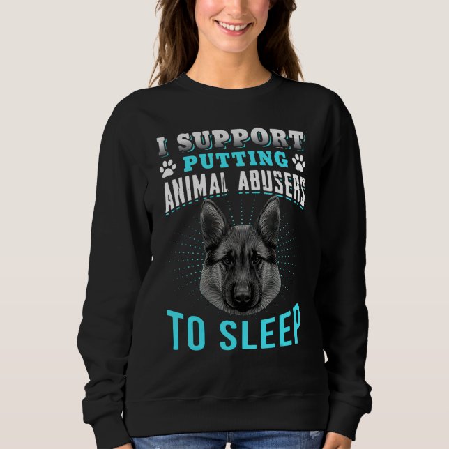 Camiseta Eu Apoio A Colocação De Abusos Animais Para Dormir (Frente)
