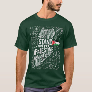 Camiseta Eu Apoio a Palestina Citação A retrô