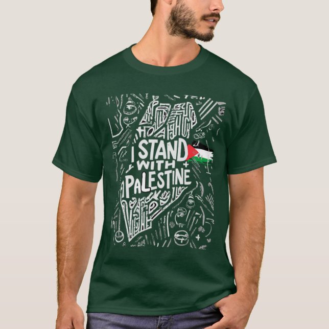 Camiseta Eu Apoio a Palestina Citação A retrô (Frente)