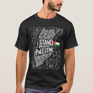 Camiseta Eu Apoio a Palestina Citação Liberta a Palestina