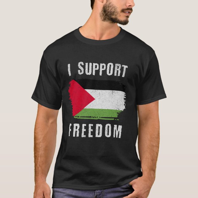Camiseta Eu apoio a Palestina Liberdade #gaza (Frente)