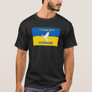 Camiseta Eu Apoio a Ucrânia Bandeira Ucraniana Pomba Paz