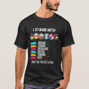 Camiseta Eu Apoio a Ucrânia Canadá Gaza Fim da Perseguição