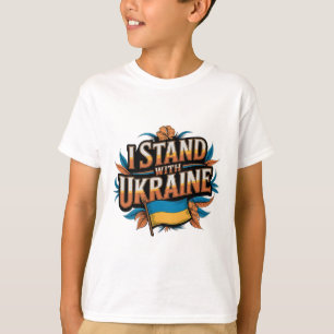 Camiseta Eu Apoio a Ucrânia' Suporte Patriótico Vintage De