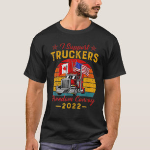 Camiseta Eu apoio caminhoneiros Canadá Comboio da Liberdade