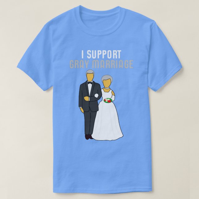 Camiseta Eu Apoio Casamento Engraçado De Cinza (Frente do Design)