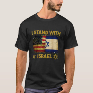 Camiseta Eu Apoio Israel Bandeira da América