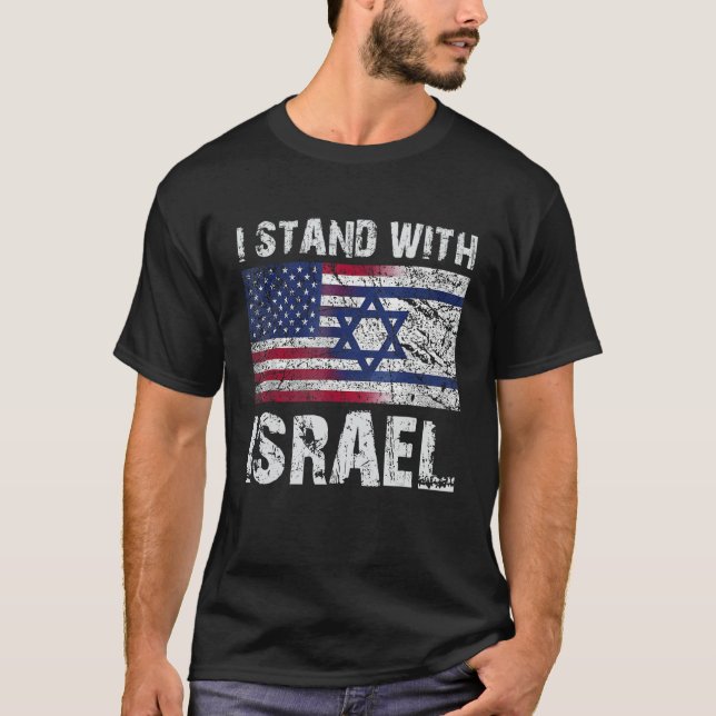 Camiseta Eu apoio Israel - Reze por Israel - EUA e Israel (Frente)