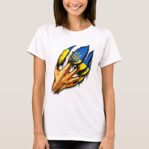 Camiseta Eu Apoio o Brasão de Armas da Ucrânia Apoio à Ucrâ