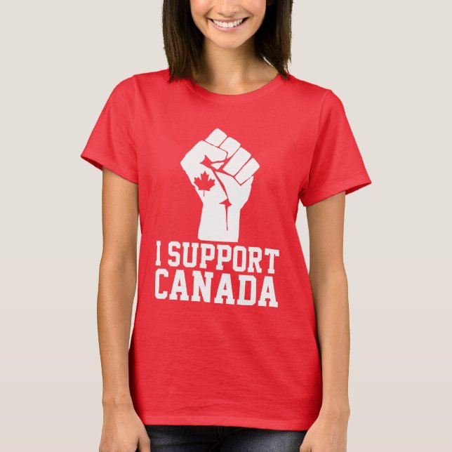 Camiseta Eu apoio o Canadá - canadense orgulhoso (Frente)