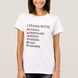 Camiseta Eu Apoio O Canadá Groenlândia México Panamá Gaza U
