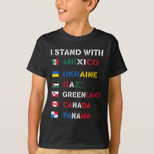 Camiseta Eu Apoio O Canadá Groenlândia México Panamá Gaza U