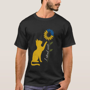 Camiseta Eu Apoio o Gato e o Girassol Amarelo Azul