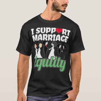 Camiseta Eu apoio o Gay LGBT Lésbica Casamento Bissexual