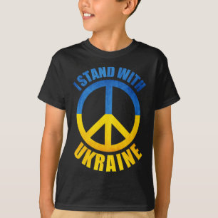 Camiseta Eu Apoio o Símbolo de Paz da Ucrânia 