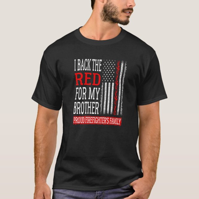 Camiseta Eu apoio o vermelho para a família do meu irmão bo (Frente)