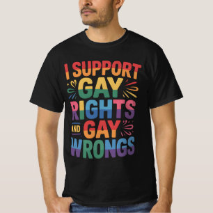Camiseta Eu Apoio os Direitos Gay e os Errados Gay Aliado L