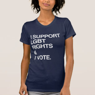 CAMISETA EU APOIO OS DIREITOS LGBT E EU VOTO