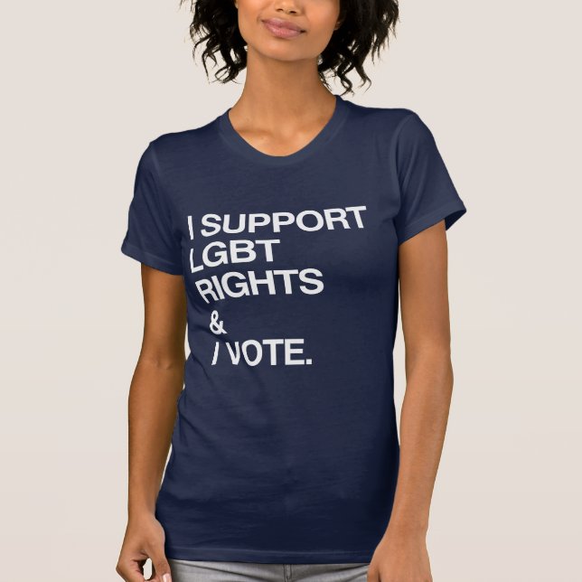 CAMISETA EU APOIO OS DIREITOS LGBT E EU VOTO (Frente)