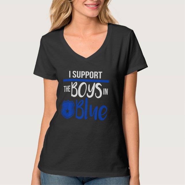 Camiseta Eu Apoio Os Rapazes Da Polícia Azul De Volta À Bl (Frente)
