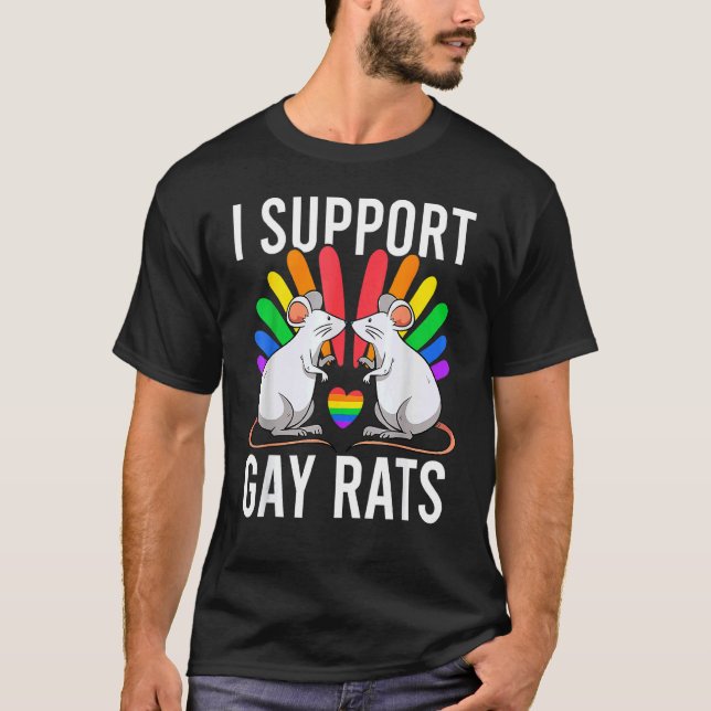 Camiseta Eu Apoio Ratos Gay Sarcástico Lgbt Gay Lgbt Prid L (Frente)