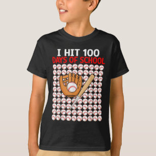 Camiseta Eu Atingi 100 Dias De Beisebol Da Escola Toddler