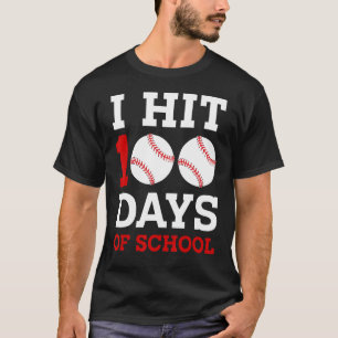 Camiseta Eu Atingi 100 Dias De Beisebol Escolar 100º Dia De