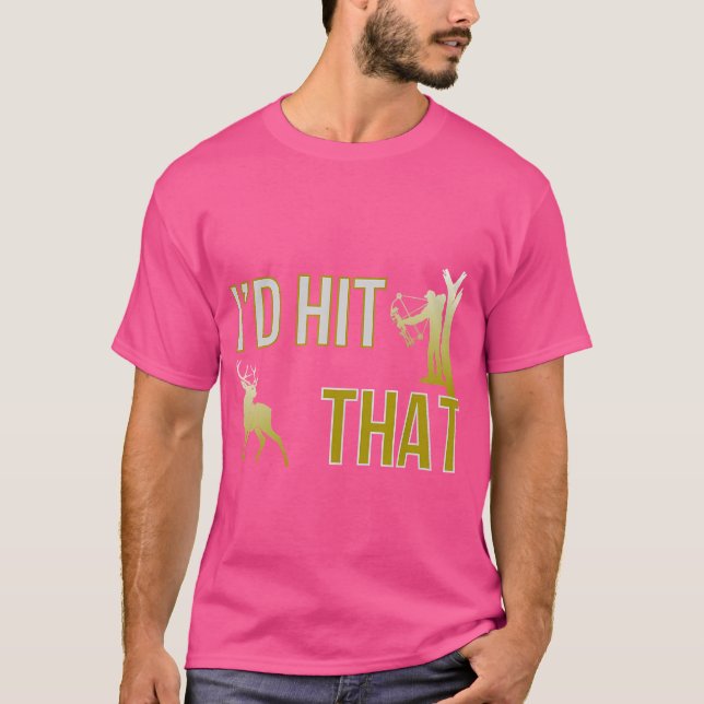 Camiseta Eu Atingiria Aquele Arco Caçando Deer Hunter Engra (Frente)