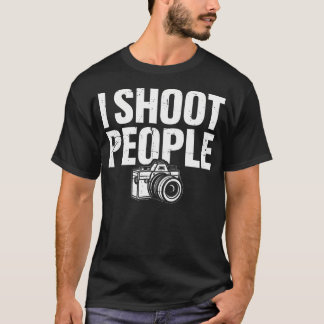 Camiseta Eu Atiro em Pessoas Fotógrafo Foto Engraçada Câmer