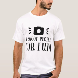 Camiseta Eu atiro em Pessoas para diversão - Câmera de foto