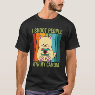 Camiseta Eu Atiro Fotografia Do Pessoas Com Meu Gato De Câm