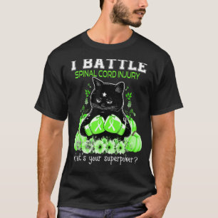 Camiseta Eu Batalho Gato de Conscientização sobre Lesão Med