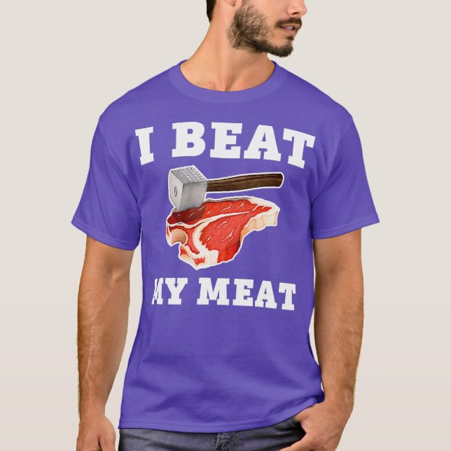 Camiseta Eu Bato Na Minha Carne Engraçada, Steak Hammer Hom (Frente)