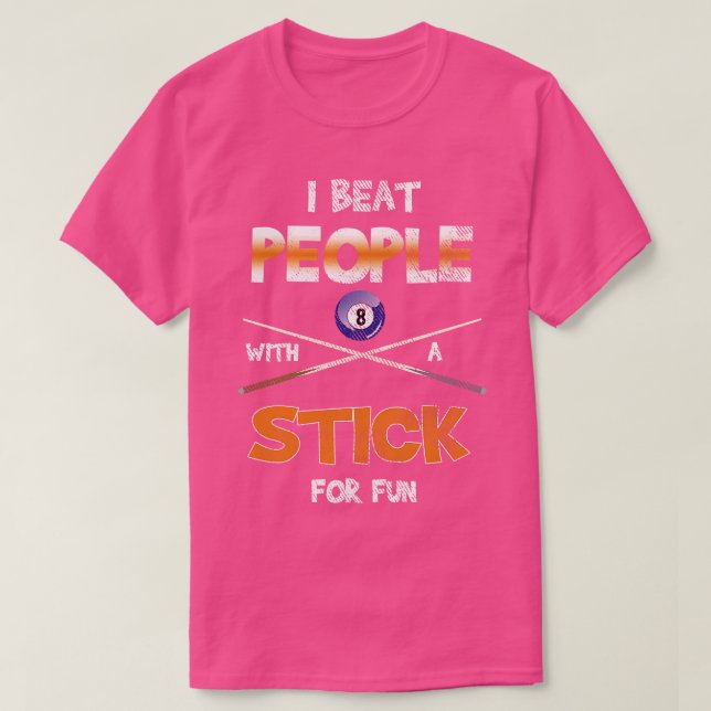 Camiseta Eu Bato Pessoas Com Bilhetes De Snooker De Piscina (Frente do Design)
