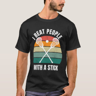 Camiseta Eu Bato Pessoas Com Um Jogador De Lacrosse Engraça