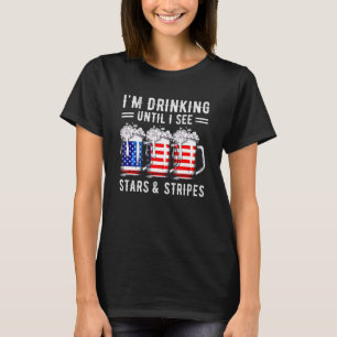 Camiseta Eu Bebendo Até Ver Estrelas E Stripes Cerveja 4