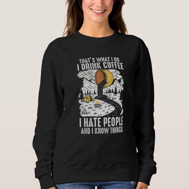 Camiseta Eu Bebo Café Eu Odeio Pessoas Viciado Em Cafeína C (Frente)