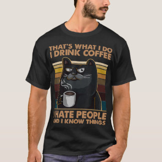 Camiseta Eu Bebo Café Odeio Pessoas E Sei Coisas