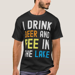 Camiseta Eu Bebo Cerveja I Pee No Lago Funny Summer Vacati