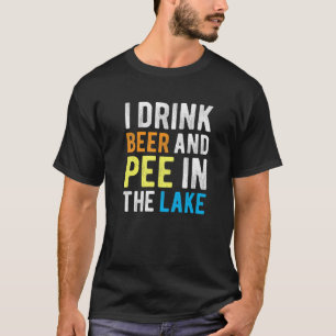 Camiseta Eu Bebo Cerveja I Pee No Lago Funny Summer Vacati